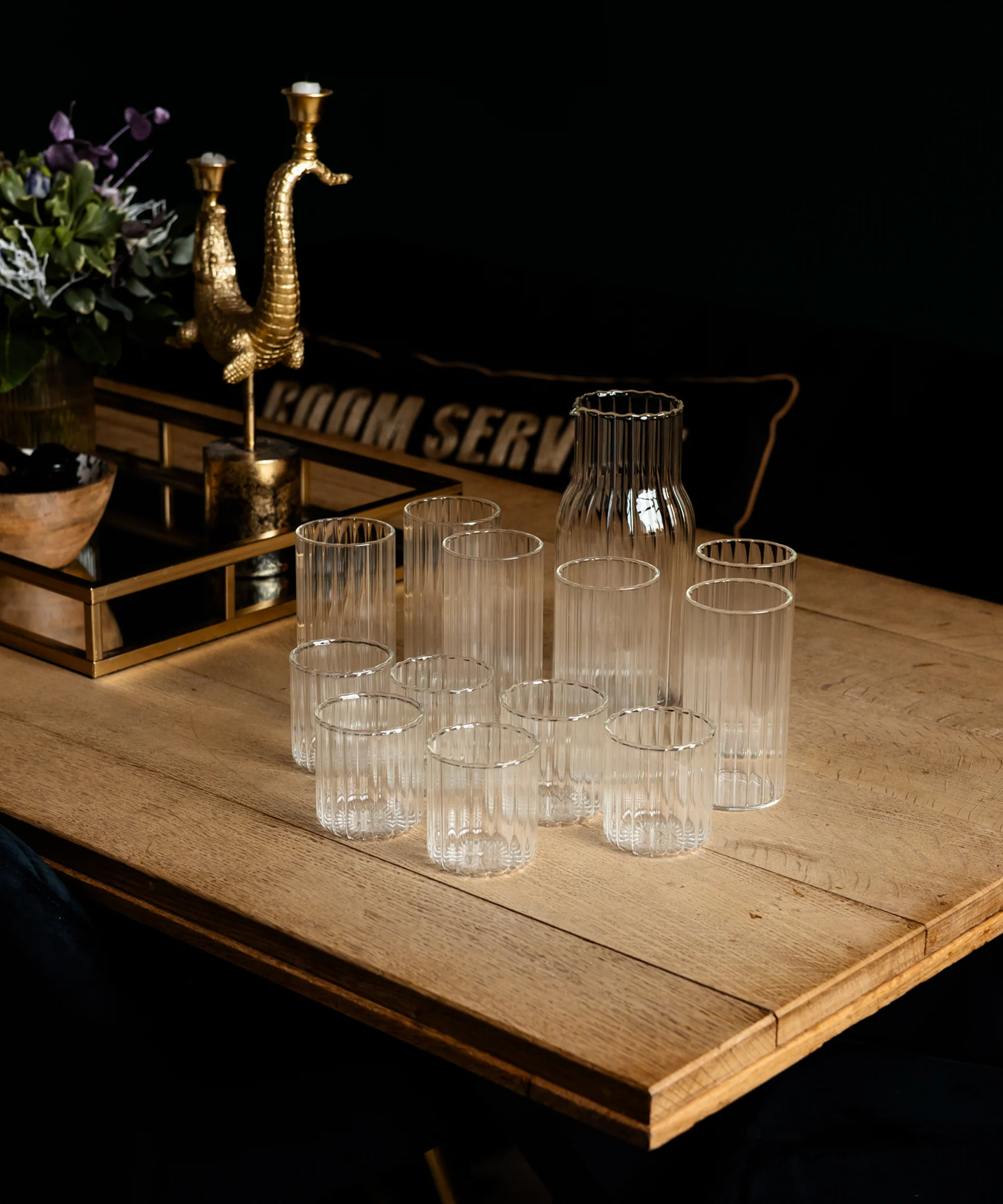 Wasserkaraffe & Gläser-Set Streifen-Design | Norway - Image 5