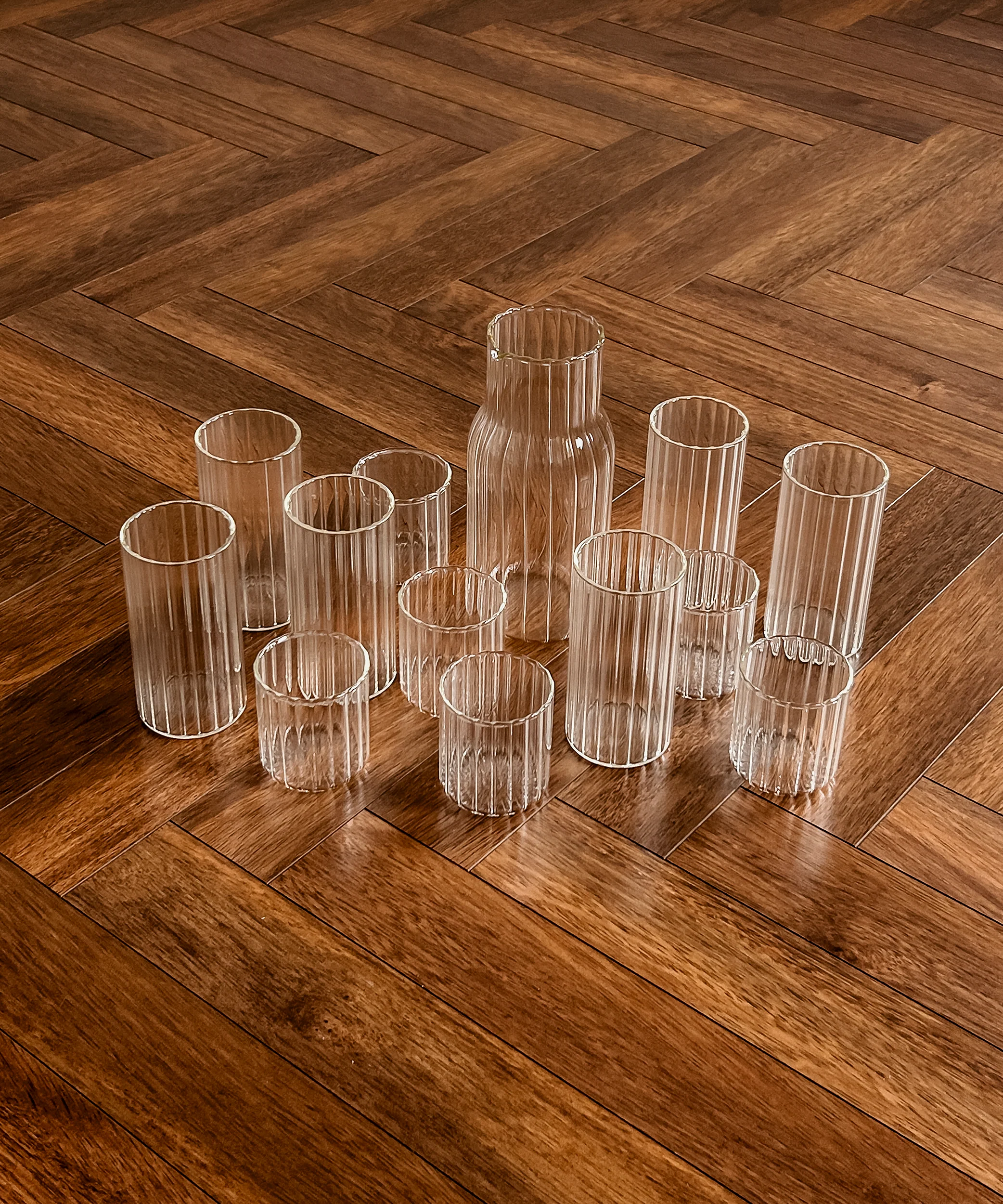 Wasserkaraffe & Gläser-Set Streifen-Design | Norway - Image 14