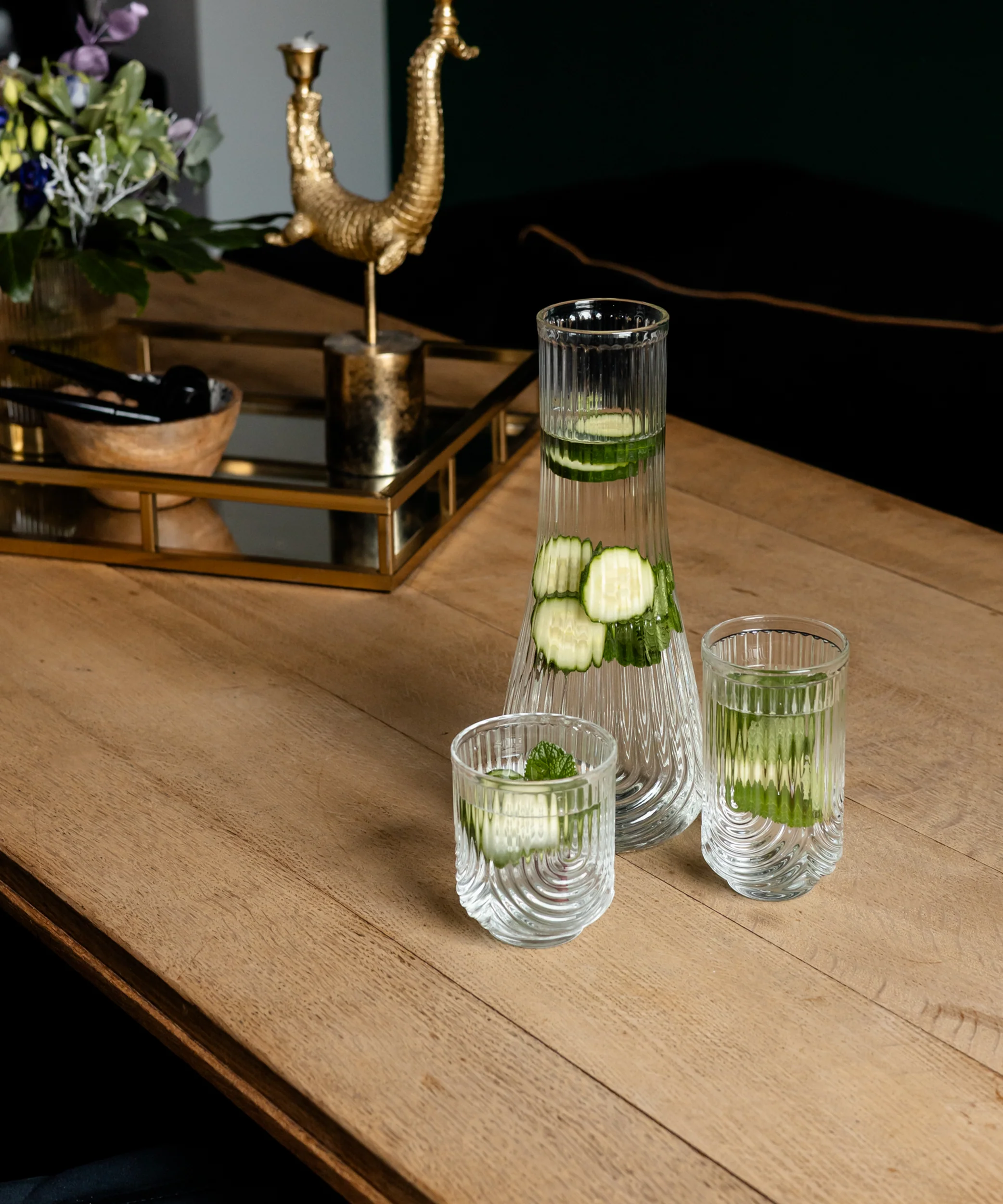 Kleines & großes Bogen-Design-Glas mit Karaffe | Rom - Image 11