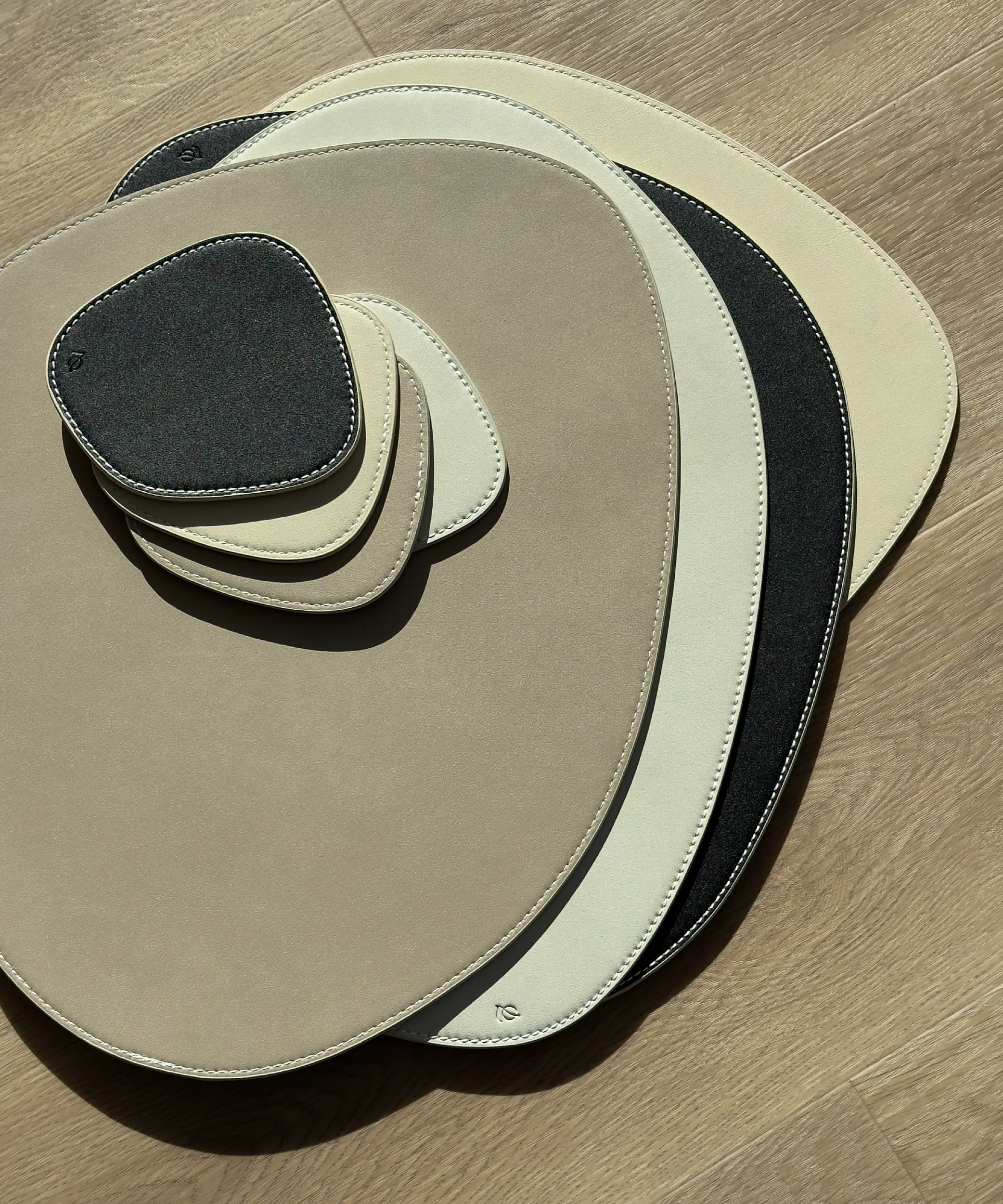 Glasuntersetzer Taupe/Creme | Jade - Image 15