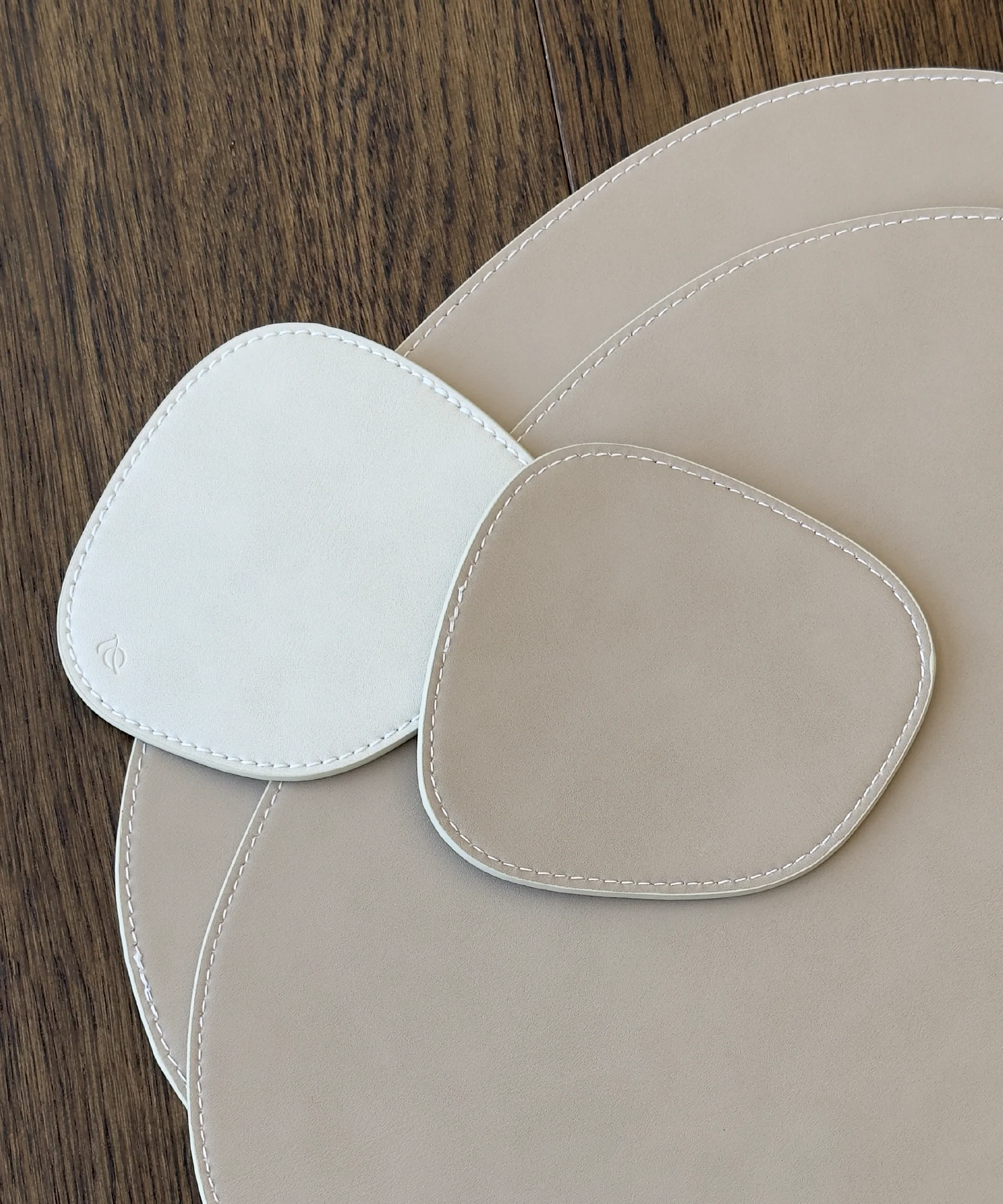 Glasuntersetzer Taupe/Creme | Jade - Image 5