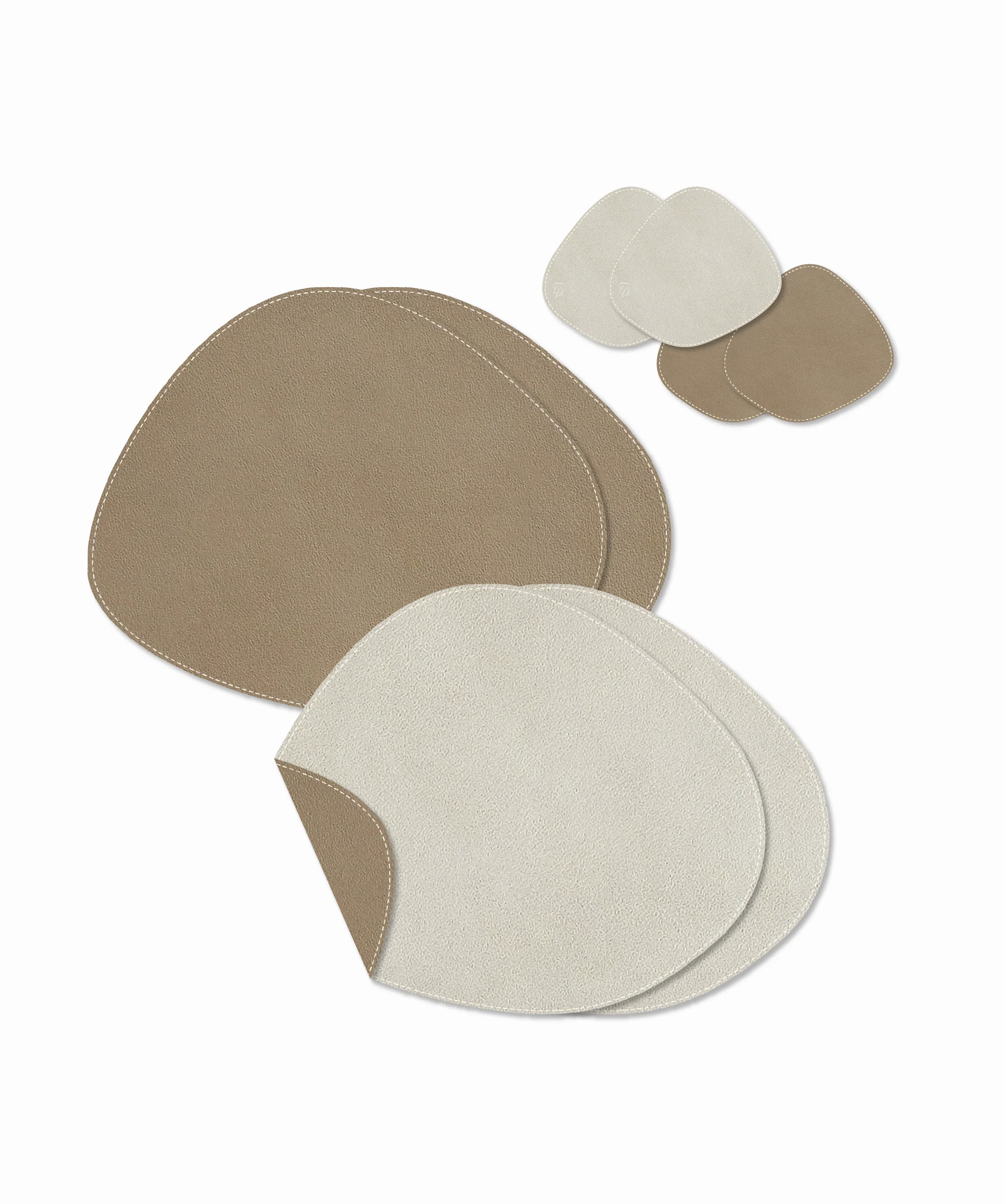 Teller- und Glasuntersetzer Taupe/Creme | Jade - Image 15