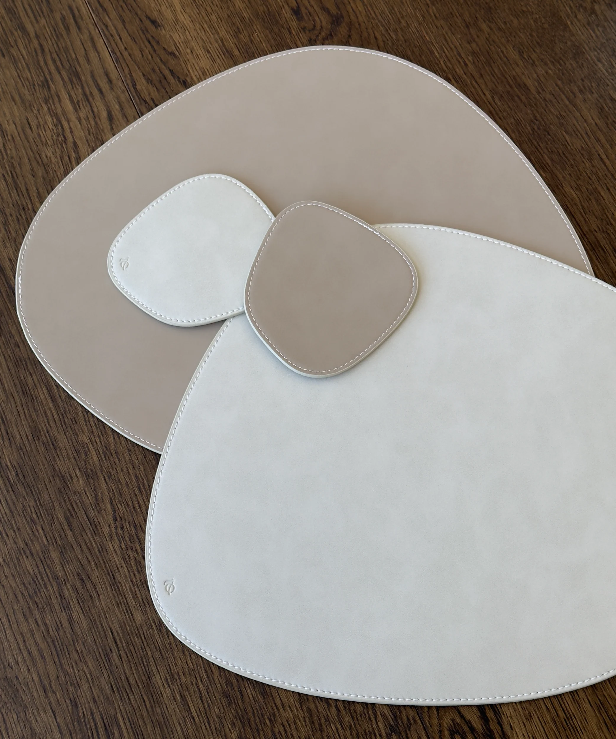 Teller- und Glasuntersetzer Taupe/Creme | Jade - Image 5
