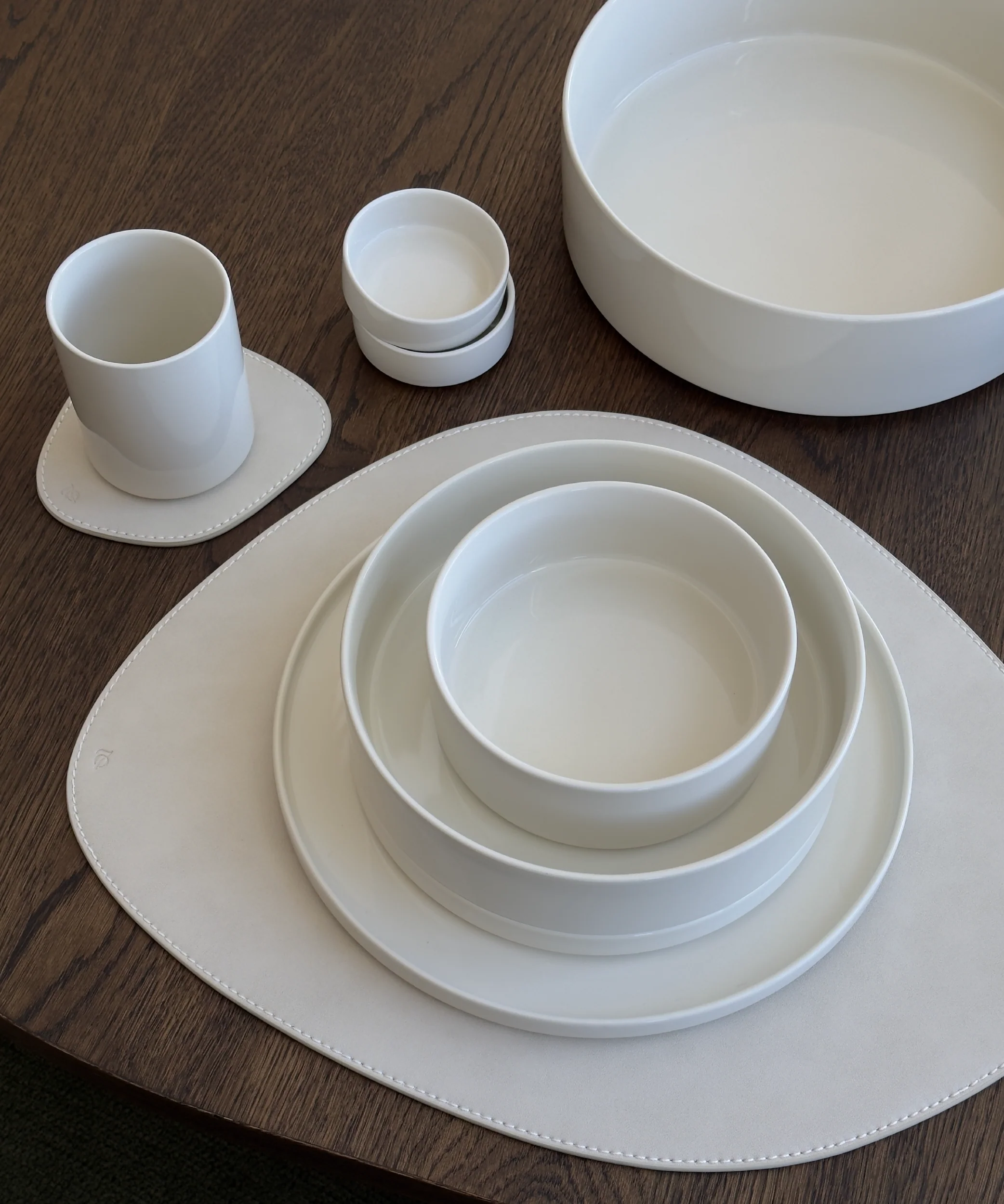 Telleruntersetzer Taupe/Creme | Jade - Image 2