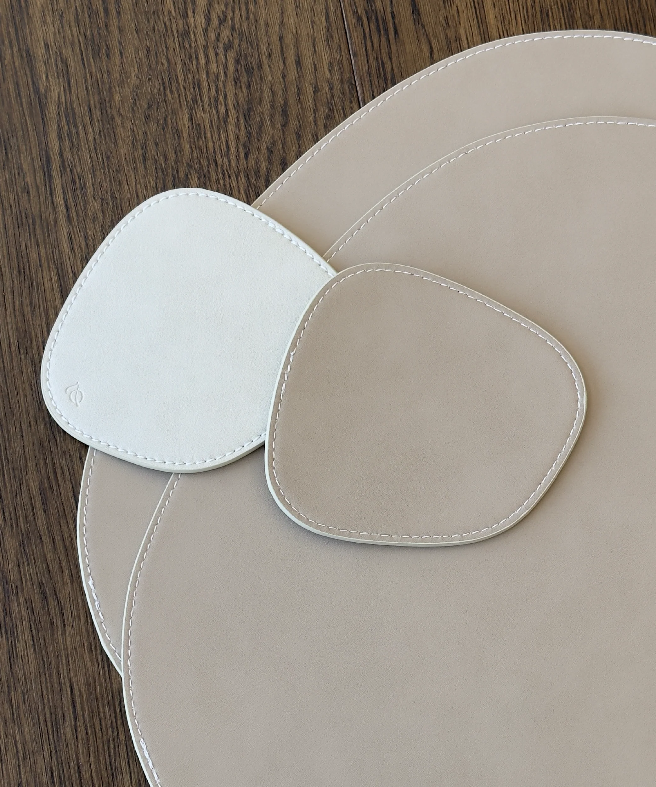 Telleruntersetzer Taupe/Creme | Jade - Image 4