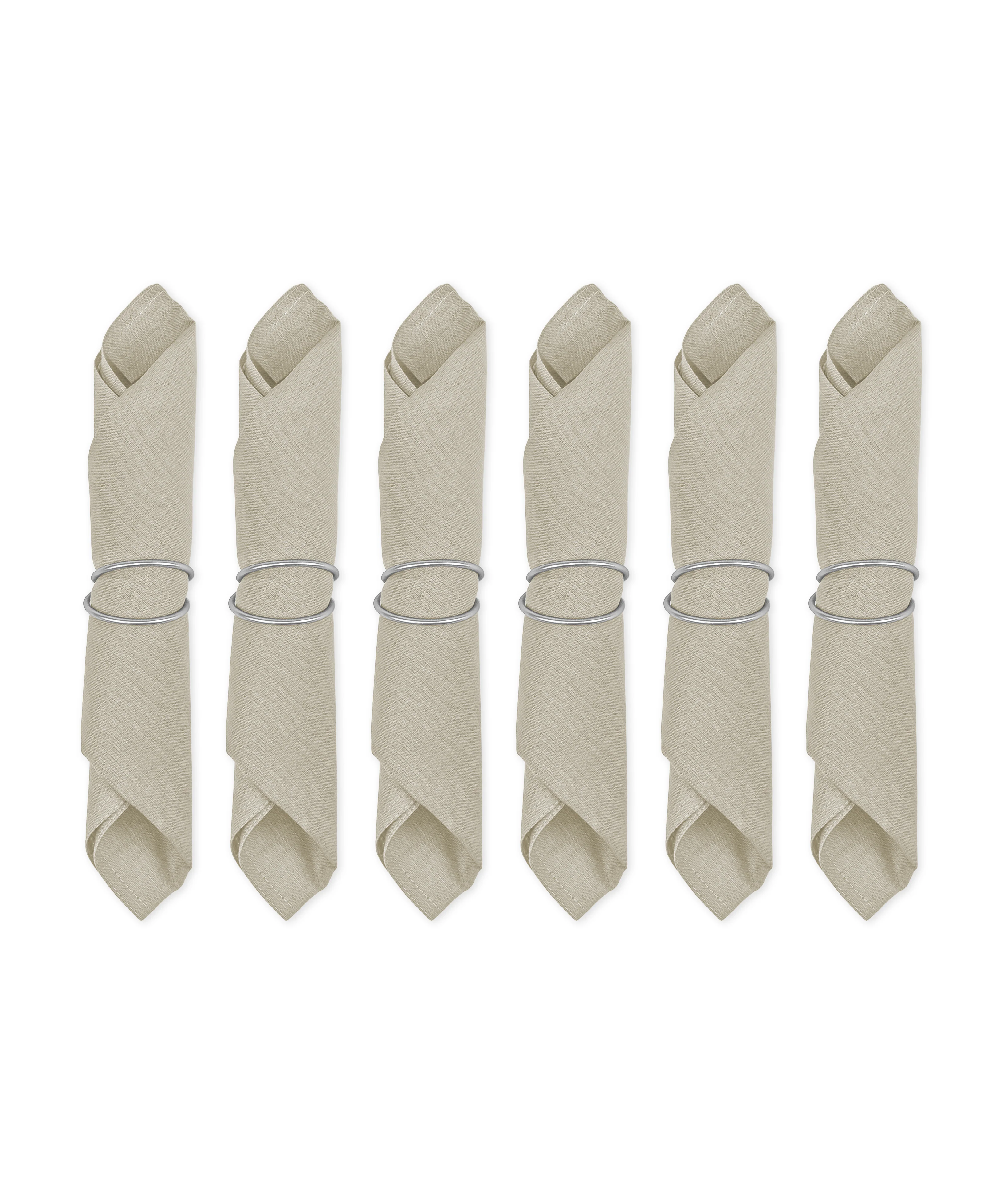 Beige Servietten mit Serviettenring 6er Set | Kyla & Rina - Image 8