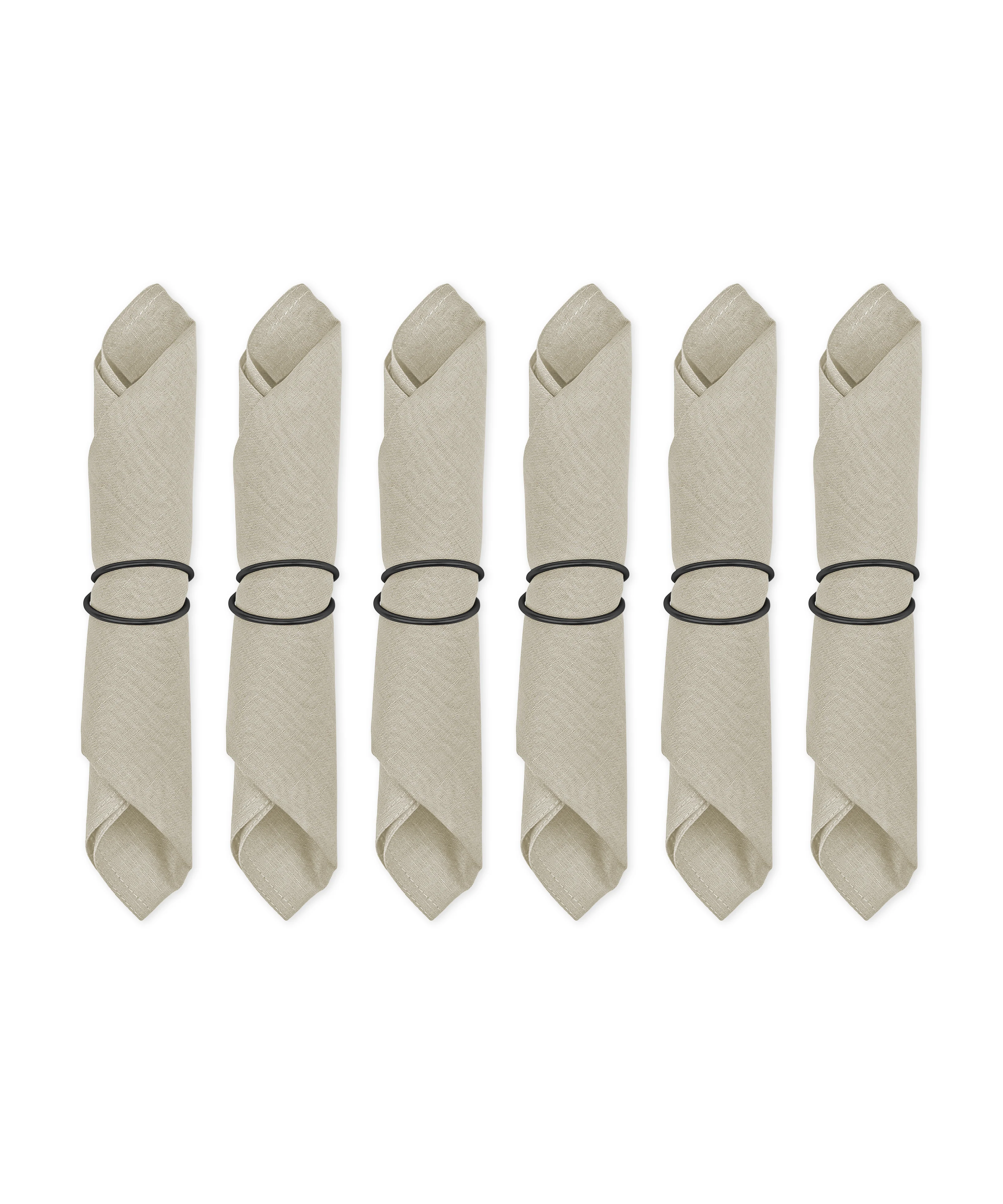 Beige Servietten mit Serviettenring 6er Set | Kyla & Rina - Image 9
