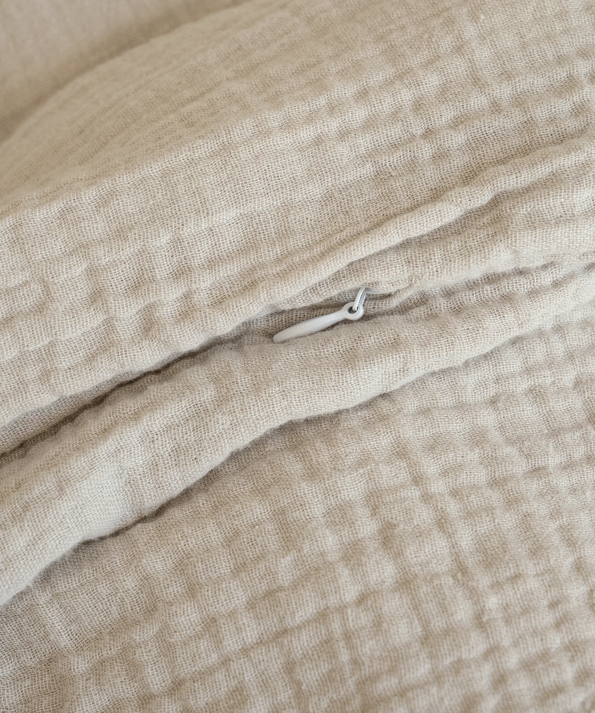 Beige Musselin Einzelbettwäsche | Haven - Image 15