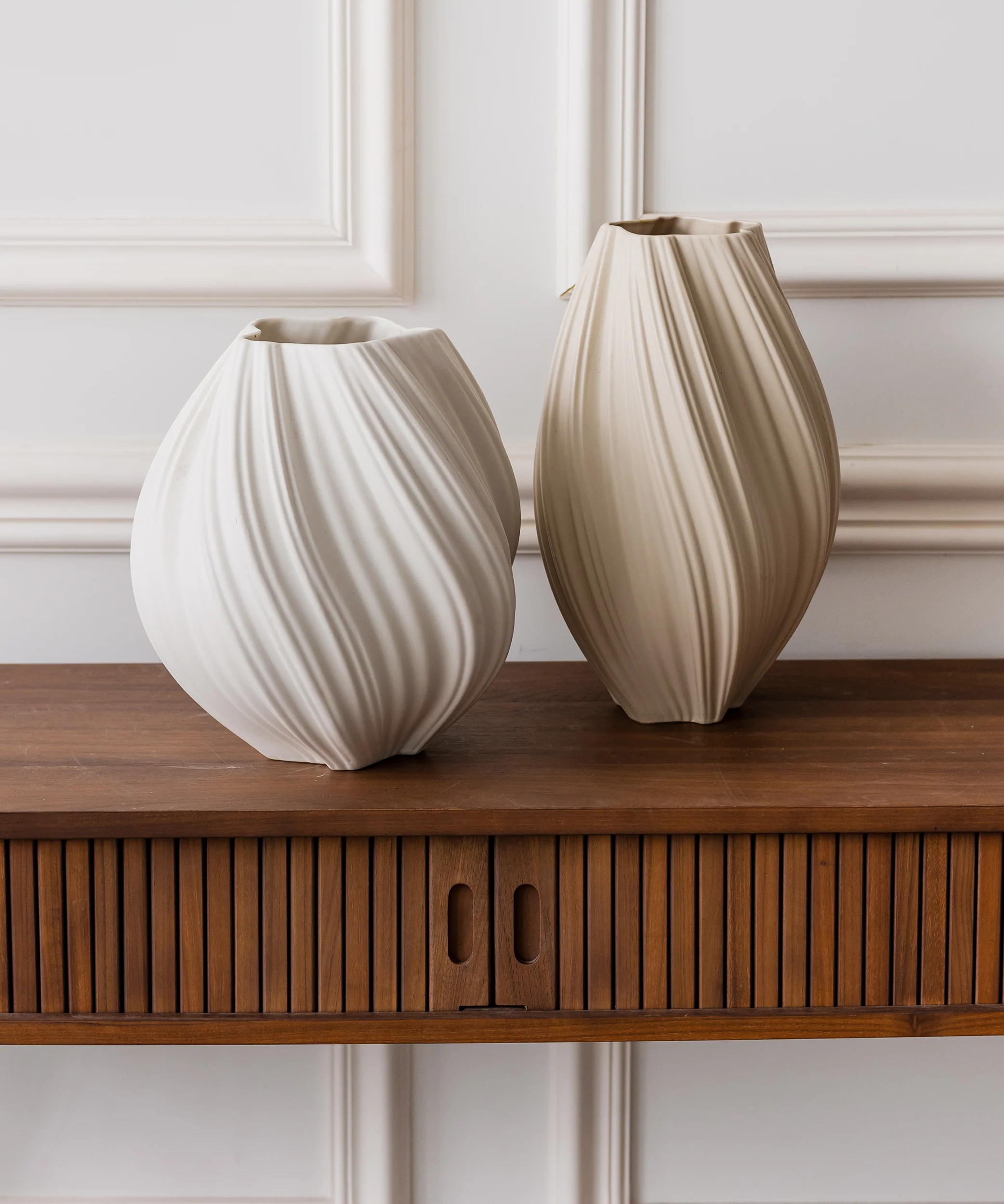 Große Keramik Vase Cremeweiß | Flora - Image 3