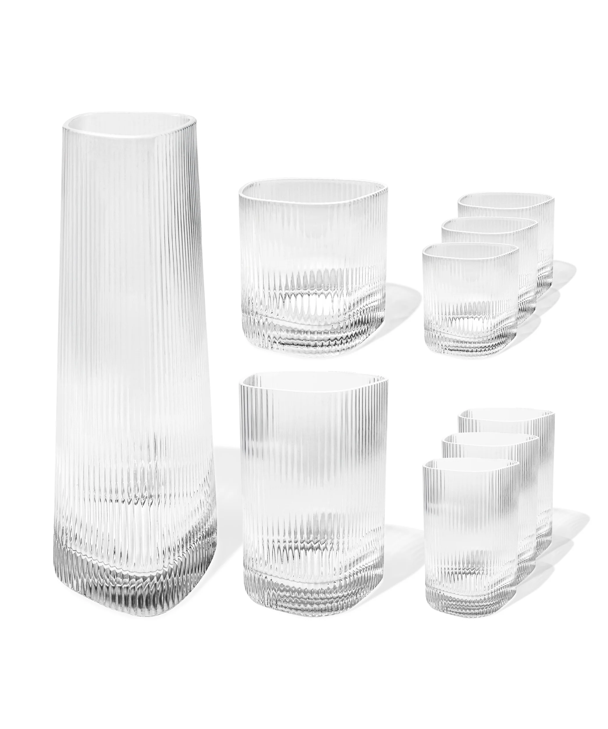 Karaffe & Gläser-Set im gerillten Design | Venice - Image 10