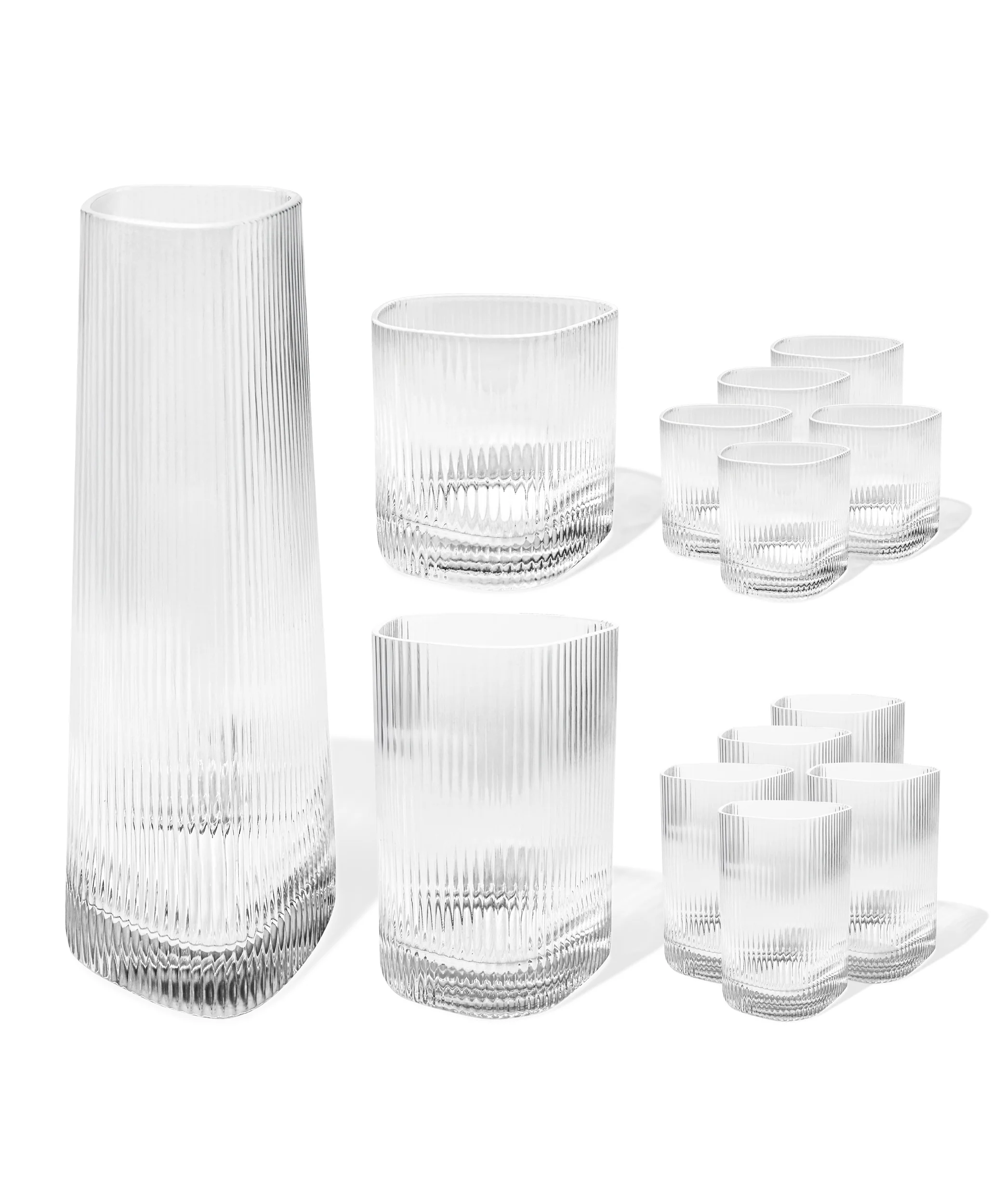 Karaffe & Gläser-Set im gerillten Design | Venice - Image 11