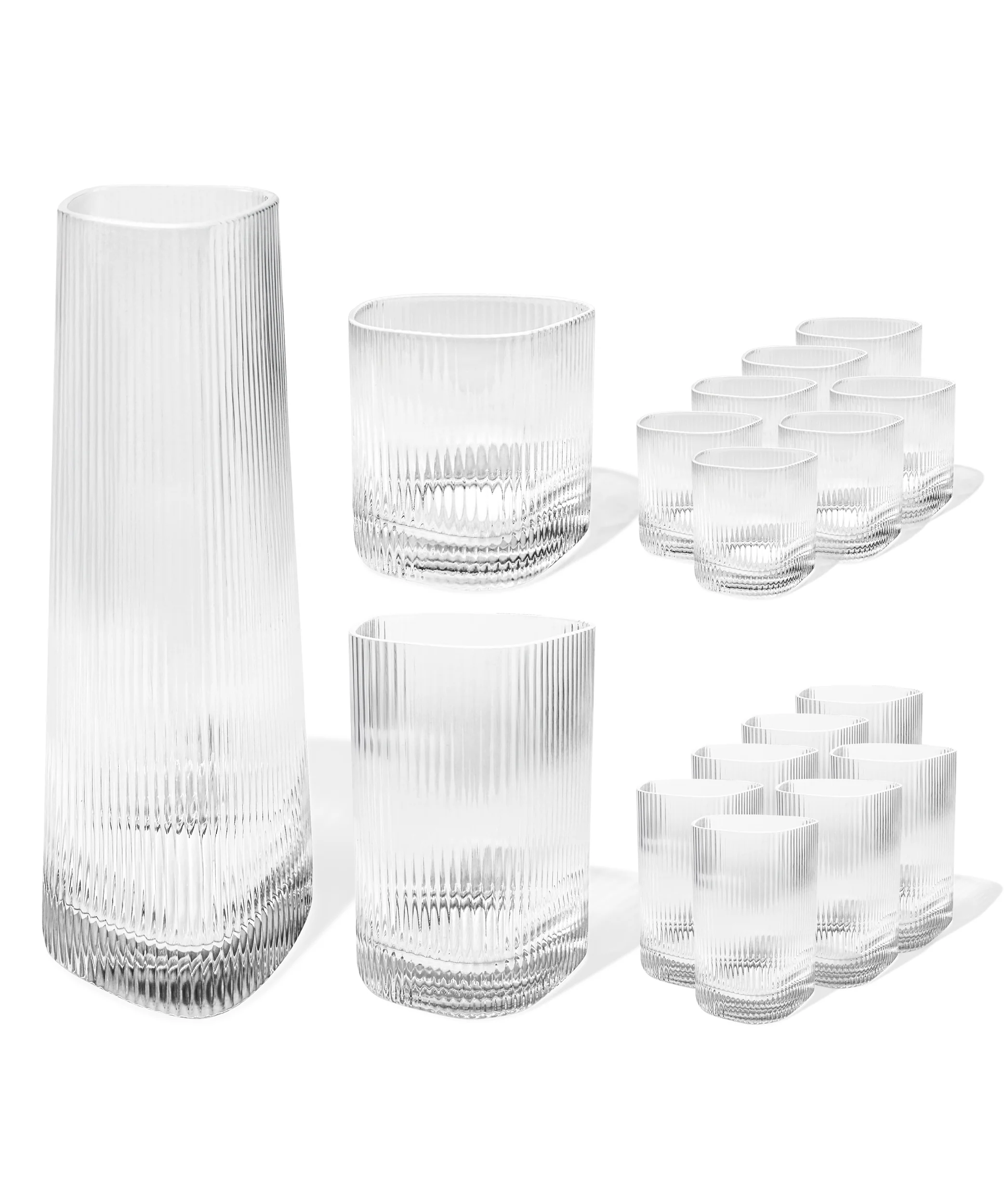 Karaffe & Gläser-Set im gerillten Design | Venice - Image 12