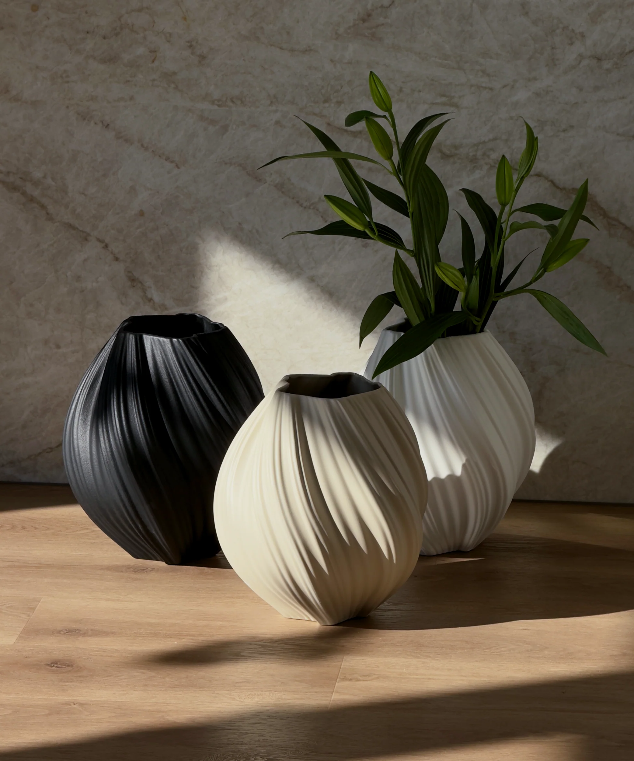 Große Keramik Vase in Beige | Flora - Image 3