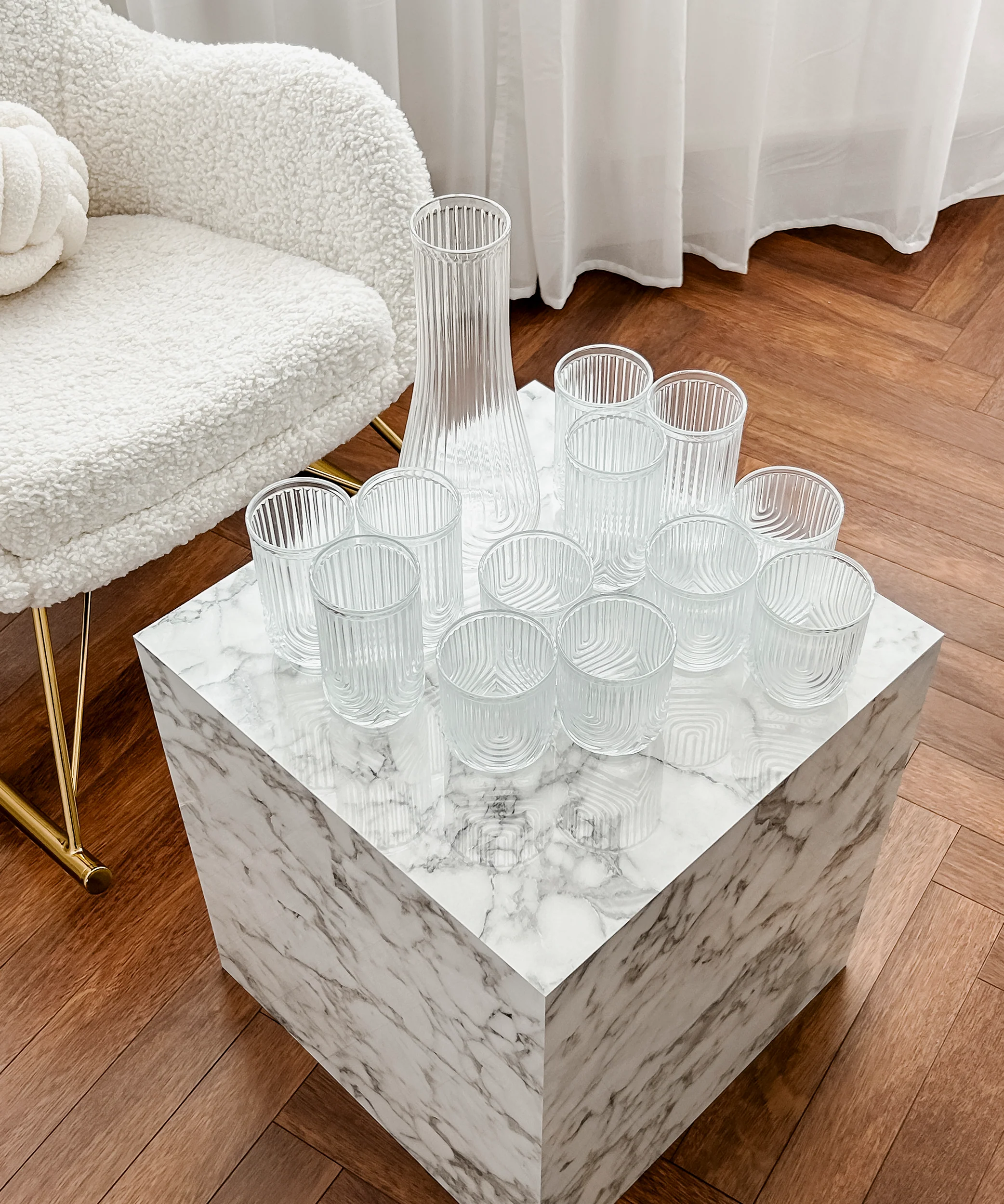 Kleines & großes Bogen-Design-Glas mit Karaffe | Rom - Image 10
