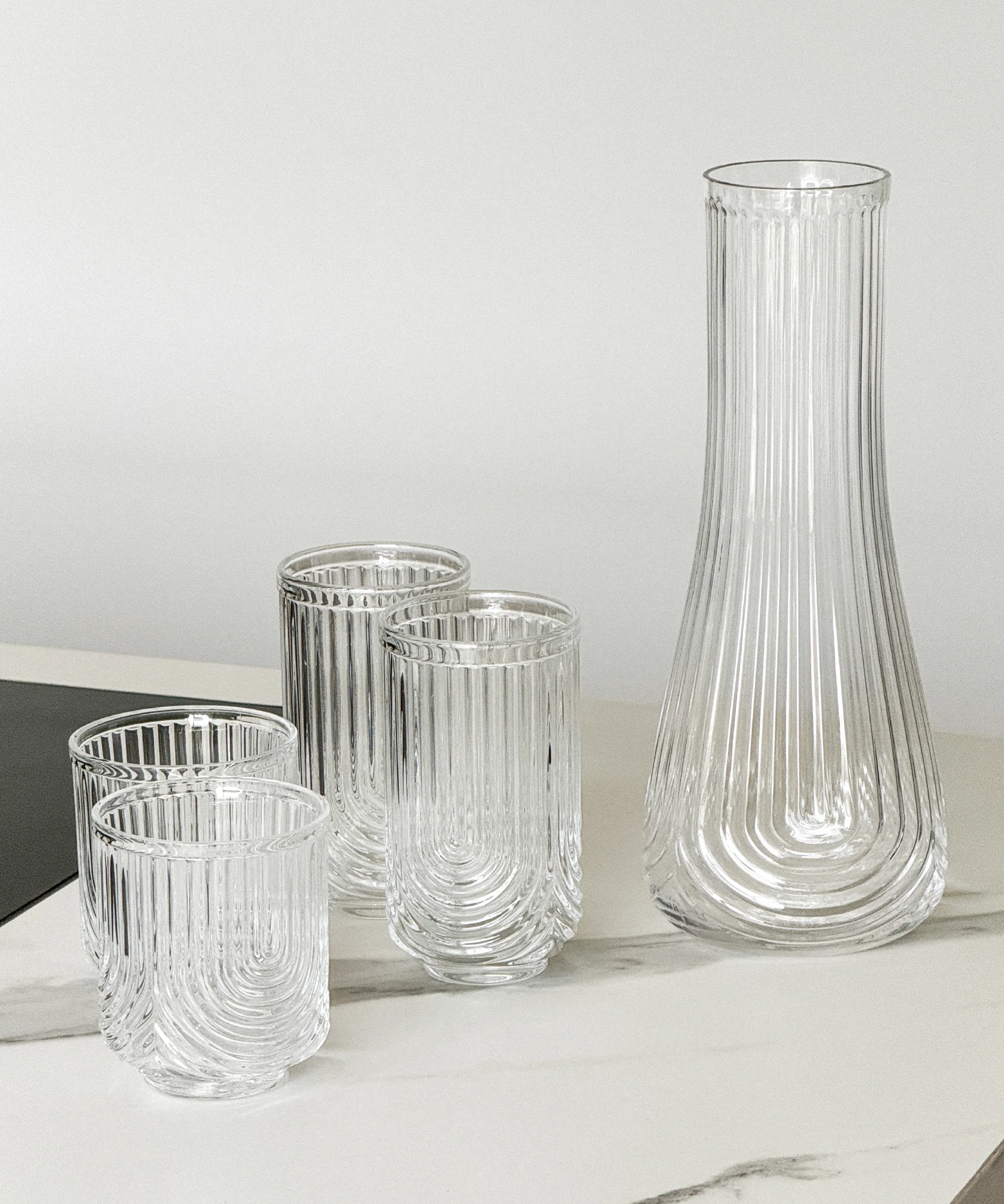Kleines & großes Bogen-Design-Glas mit Karaffe | Rom - Image 12