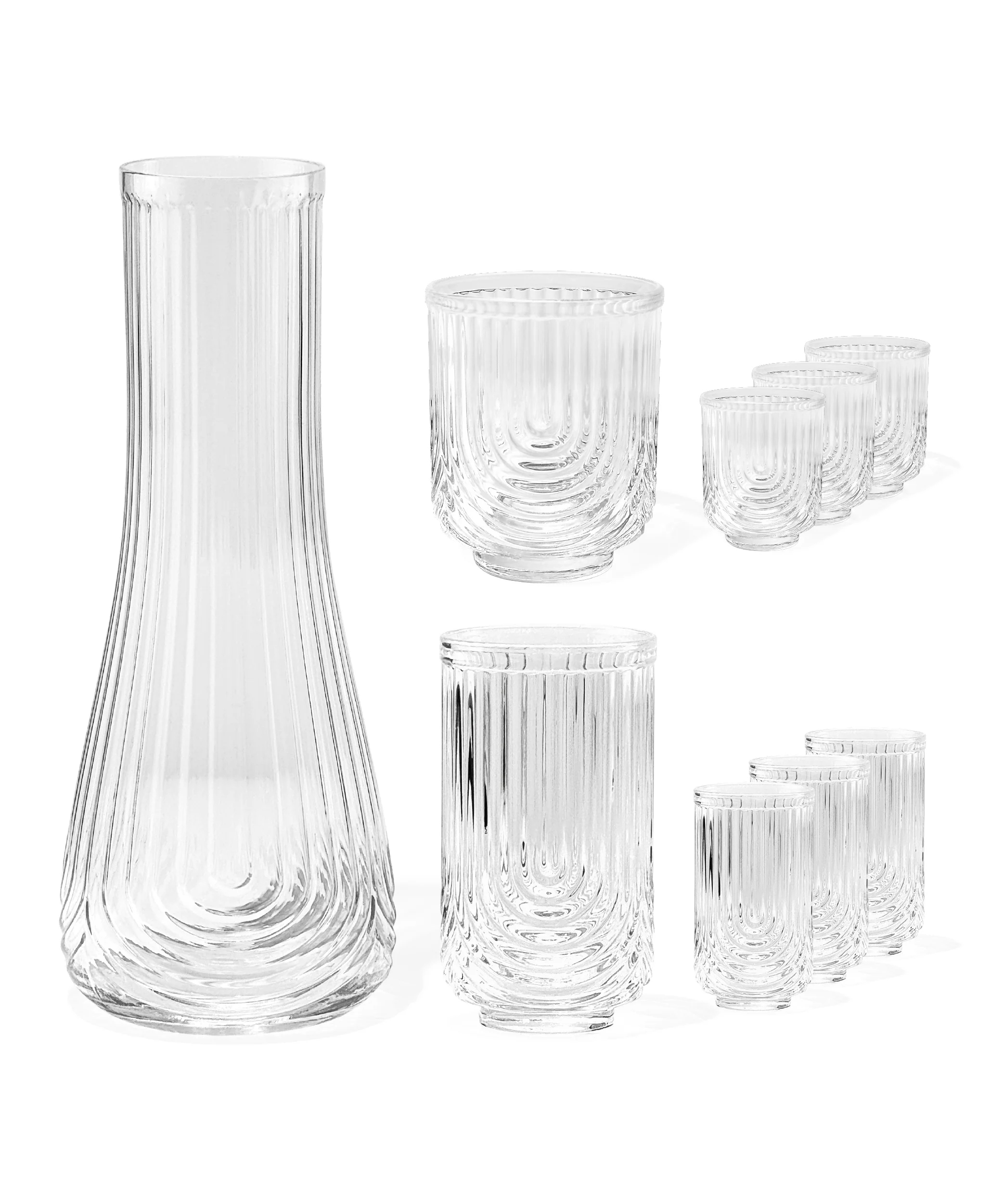 Kleines & großes Bogen-Design-Glas mit Karaffe | Rom - Image 16