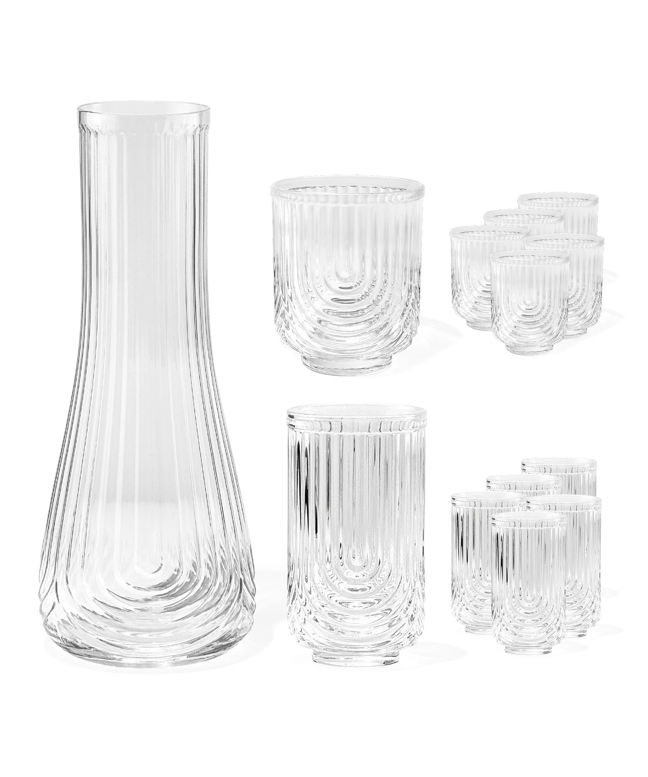 Kleines & großes Bogen-Design-Glas mit Karaffe | Rom - Image 17