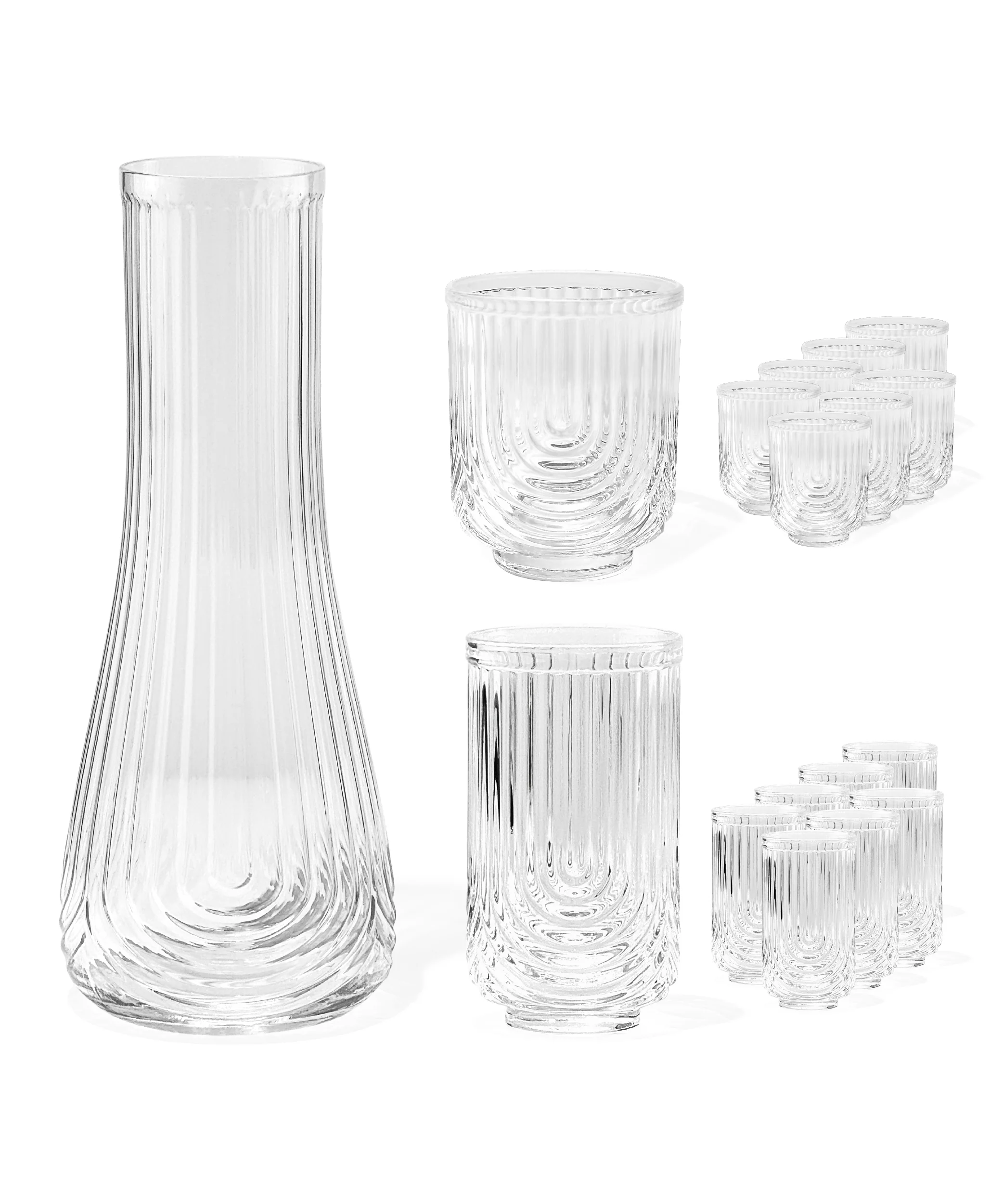 Kleines & großes Bogen-Design-Glas mit Karaffe | Rom - Image 18