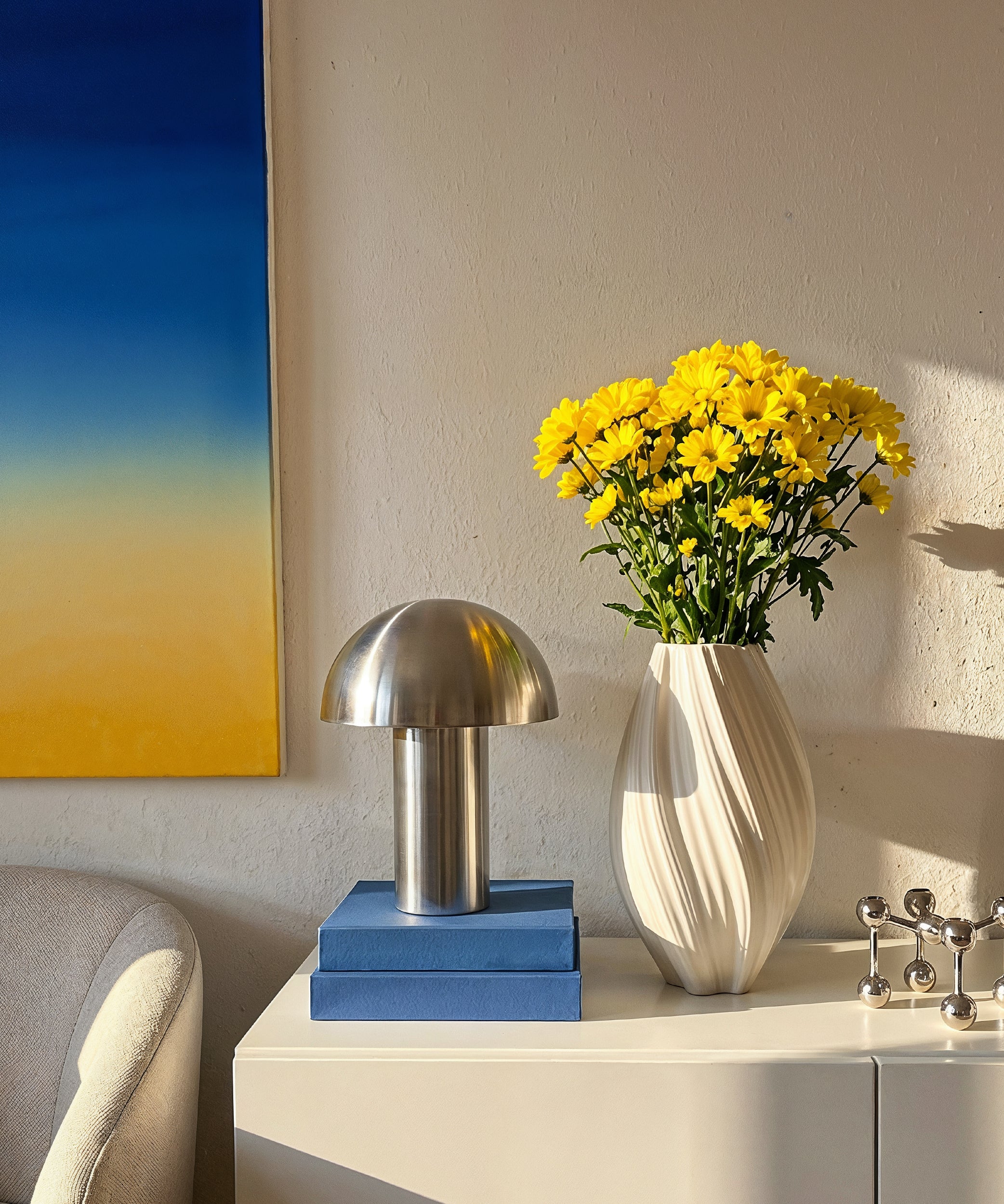 Längliche Keramik Vase Weiß | Flora - Image 3
