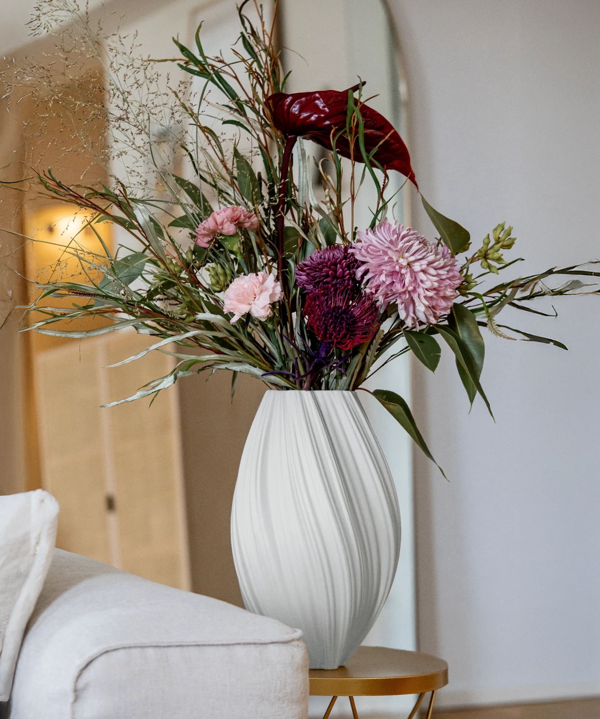 Längliche Keramik Vase Weiß | Flora - Image 7