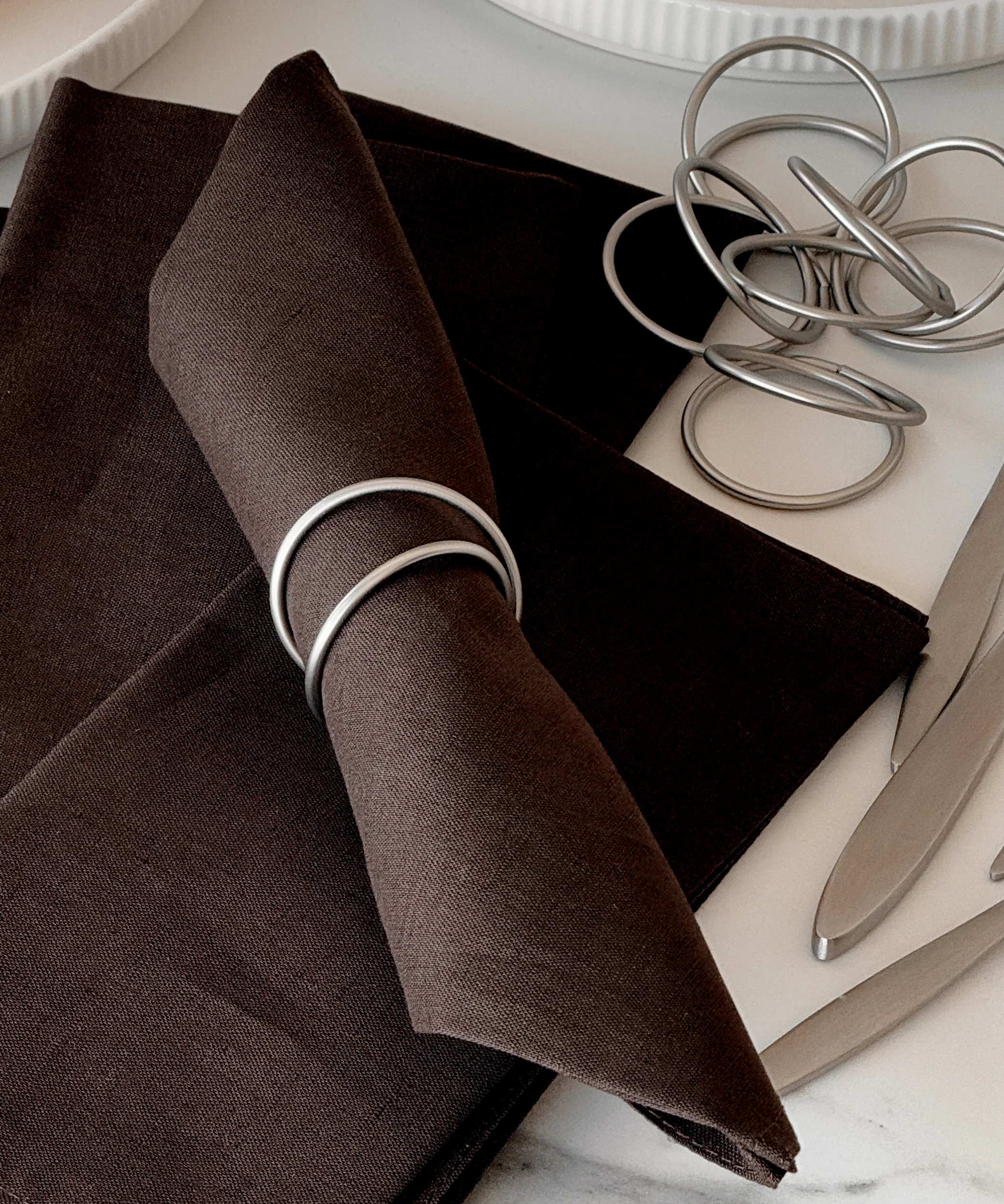Serviettenringe Silber 6er Set | Rina - Image 3