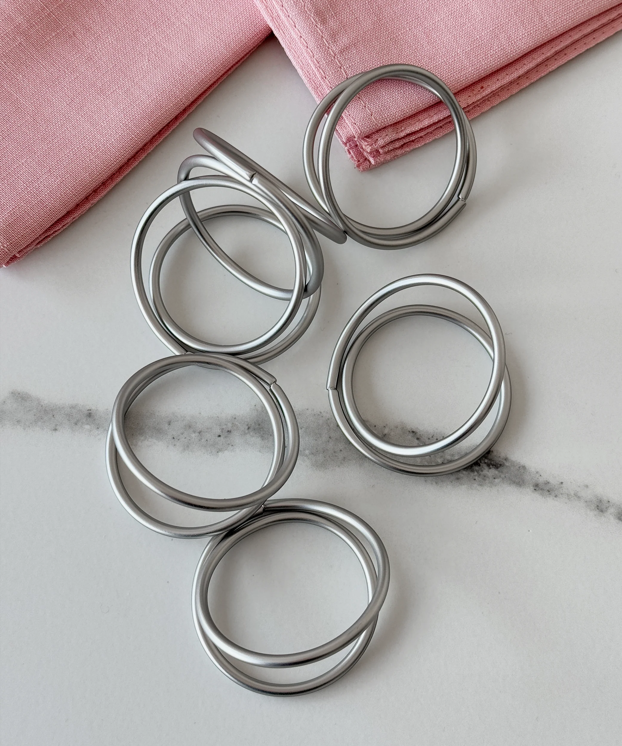 Serviettenringe Silber 6er Set | Rina - Image 4