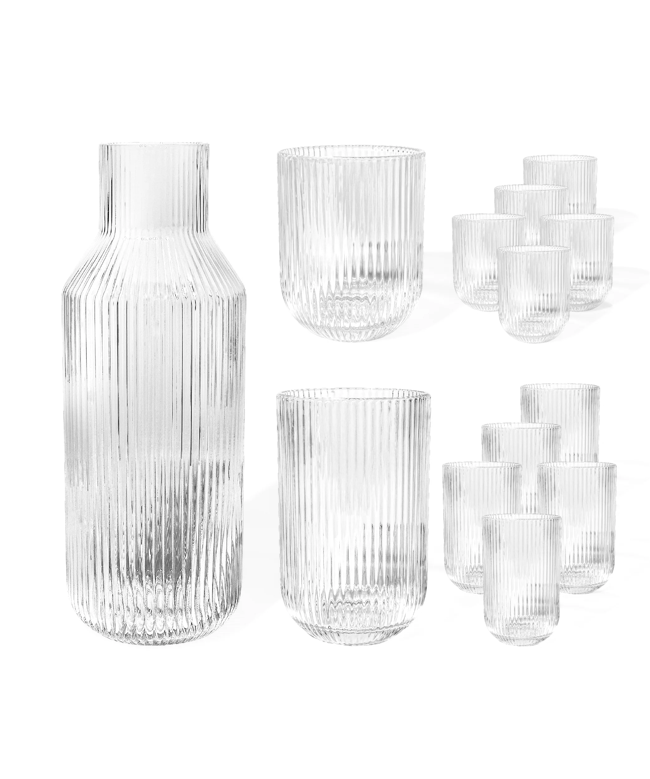 Geriffelte Karaffe & Gläser-Set | Paris - Image 22