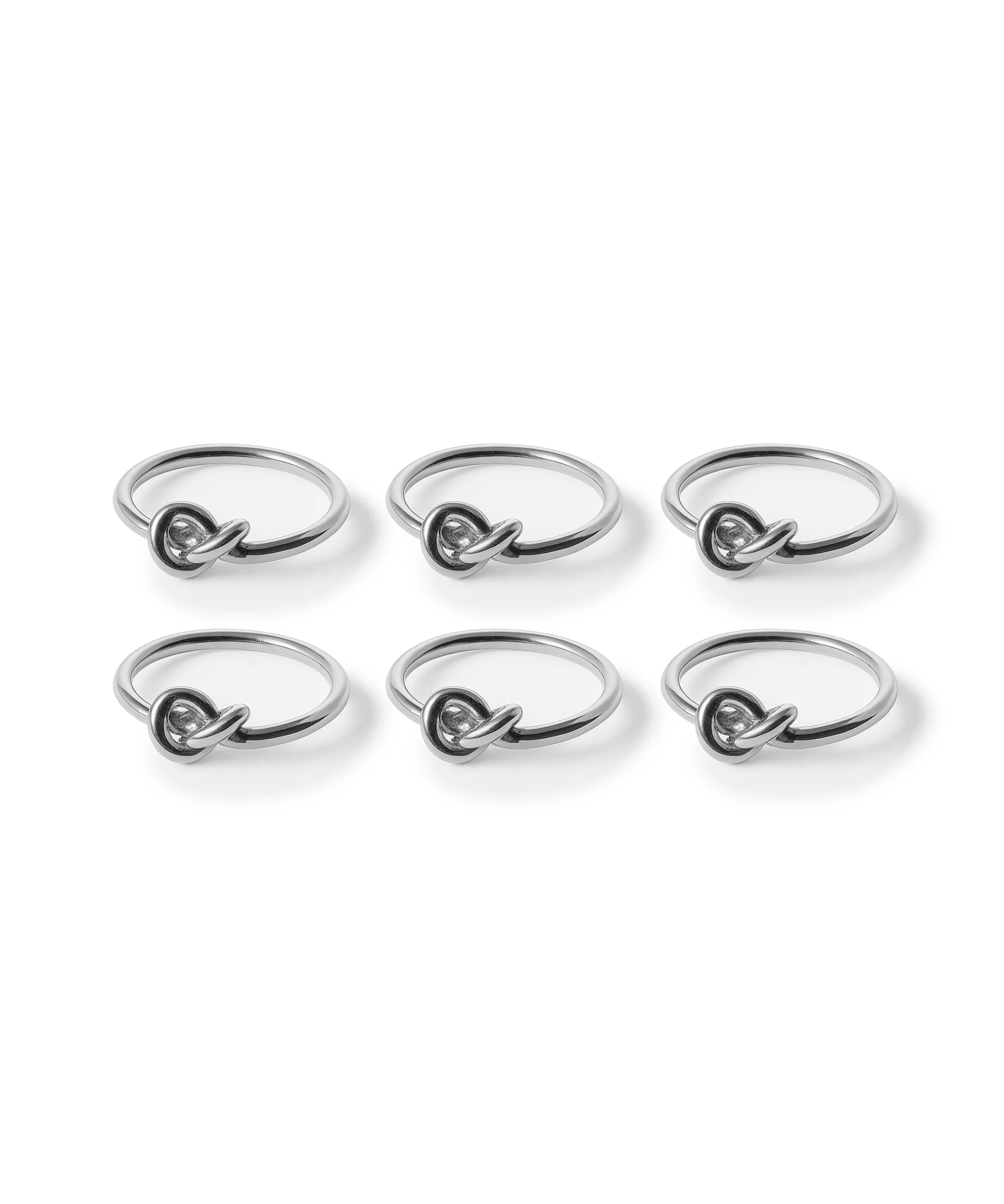 Serviettenringe Silber 6er Set | Tye