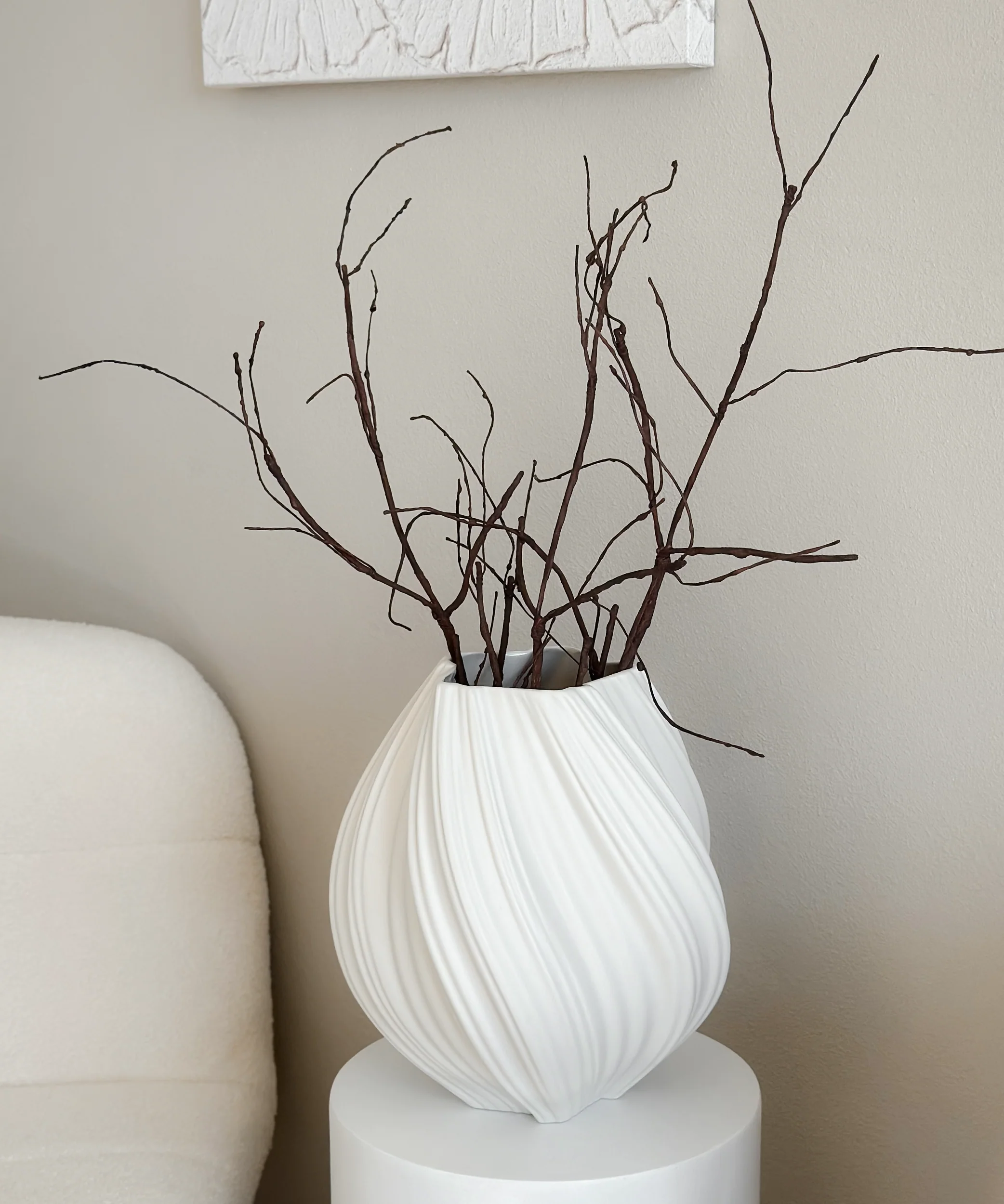 Große Keramik Vase Cremeweiß | Flora - Image 10