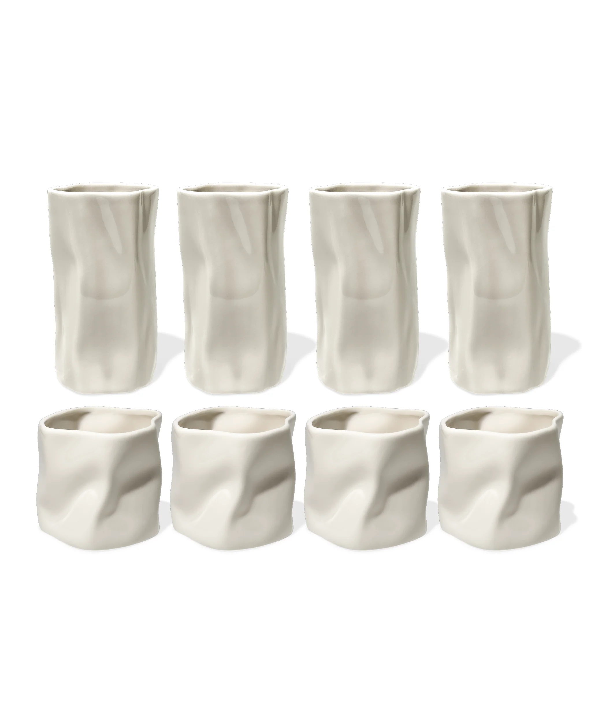 Set aus kleinen & großen Keramik Bechern Cremeweiß | Alaska - Image 17