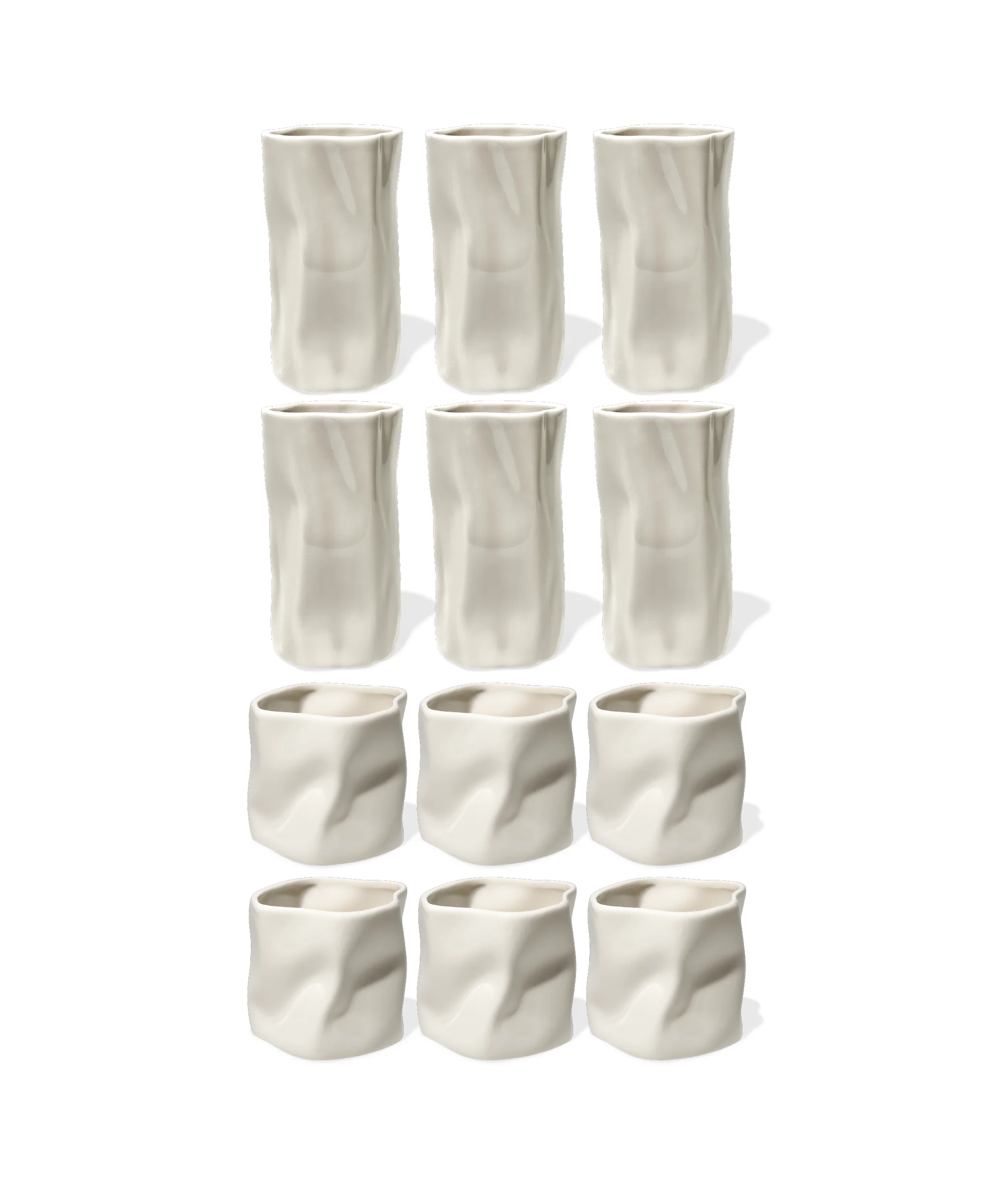 Set aus kleinen & großen Keramik Bechern Cremeweiß | Alaska - Image 18
