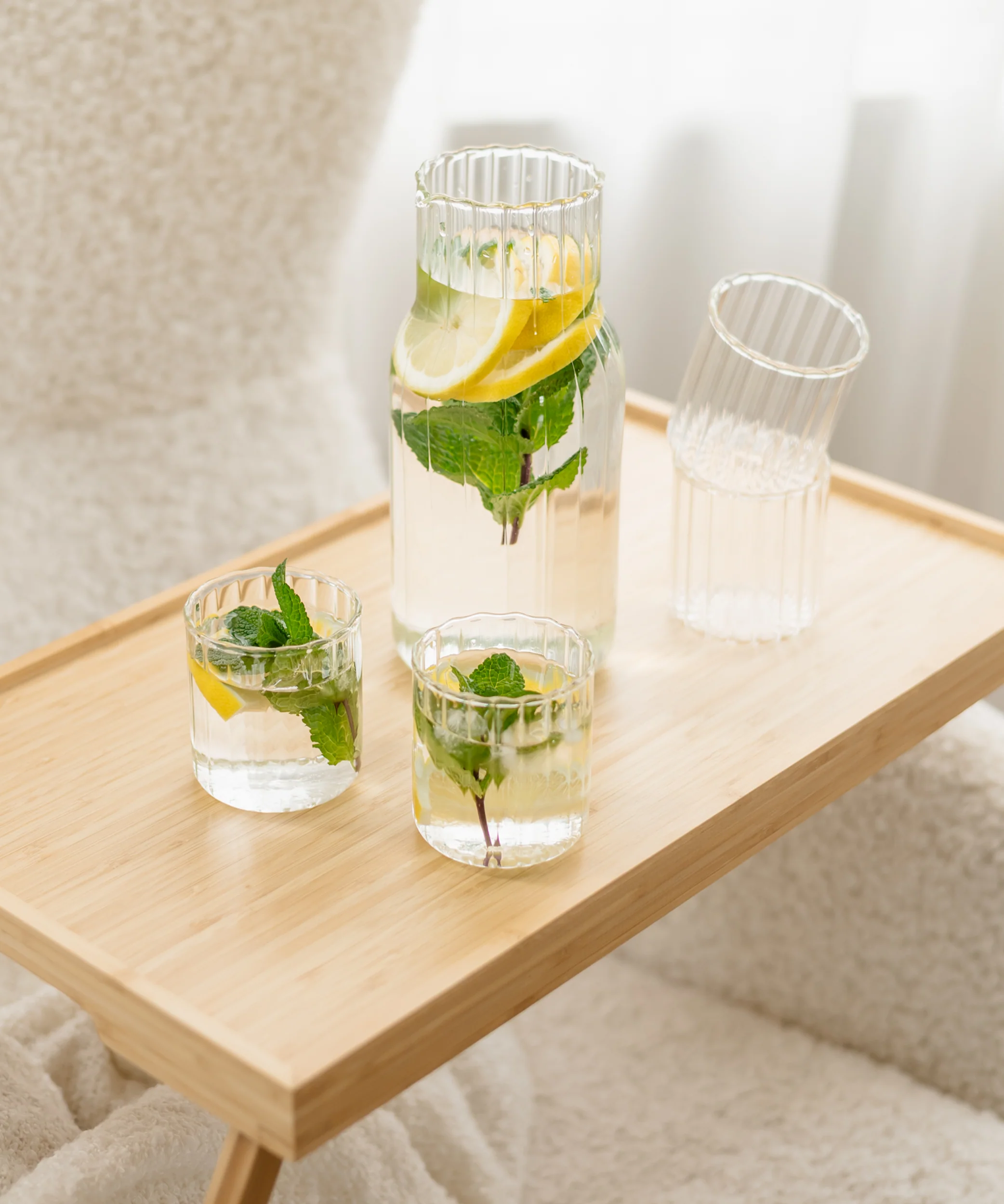 Wasserkaraffe & Gläser-Set Streifen-Design | Norway - Image 9
