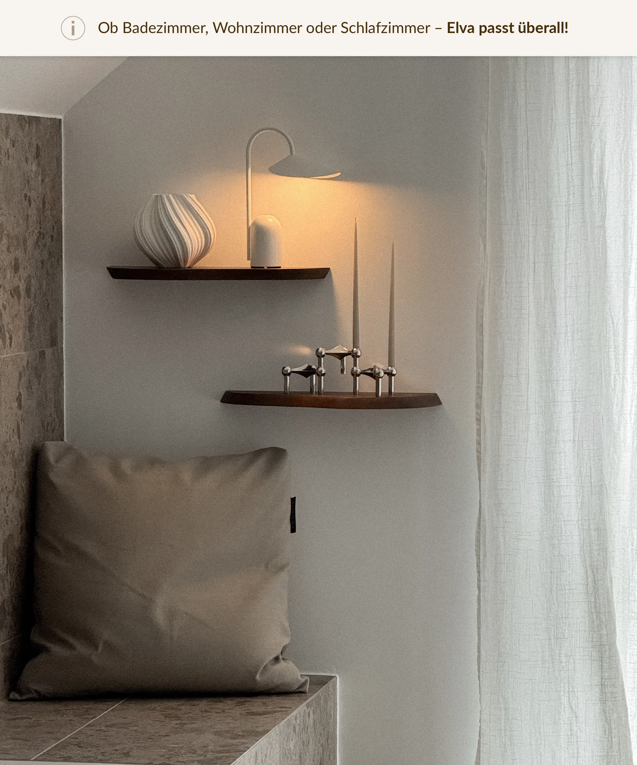 Wandregal aus dunklem Holz | Elva - Image 3