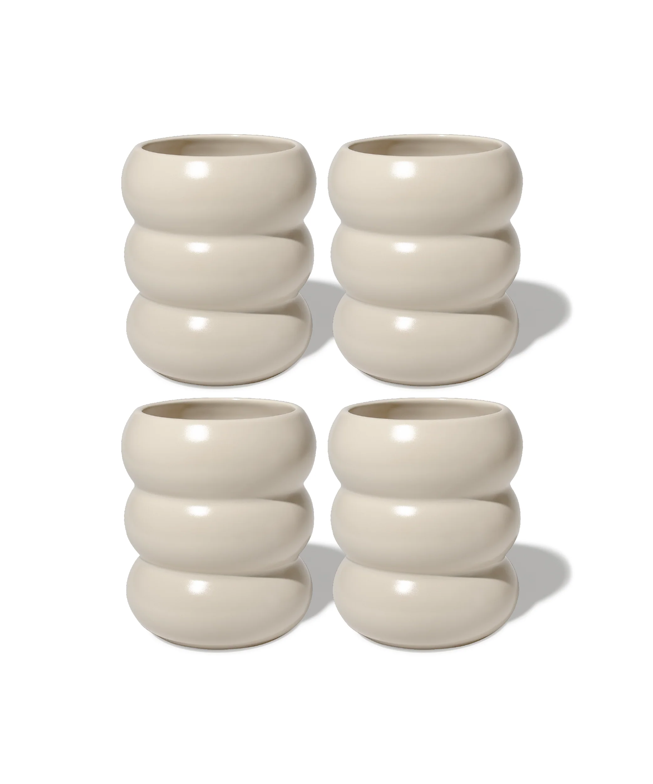 Wellenförmiger Keramik Becher Beige | Mya - Image 13