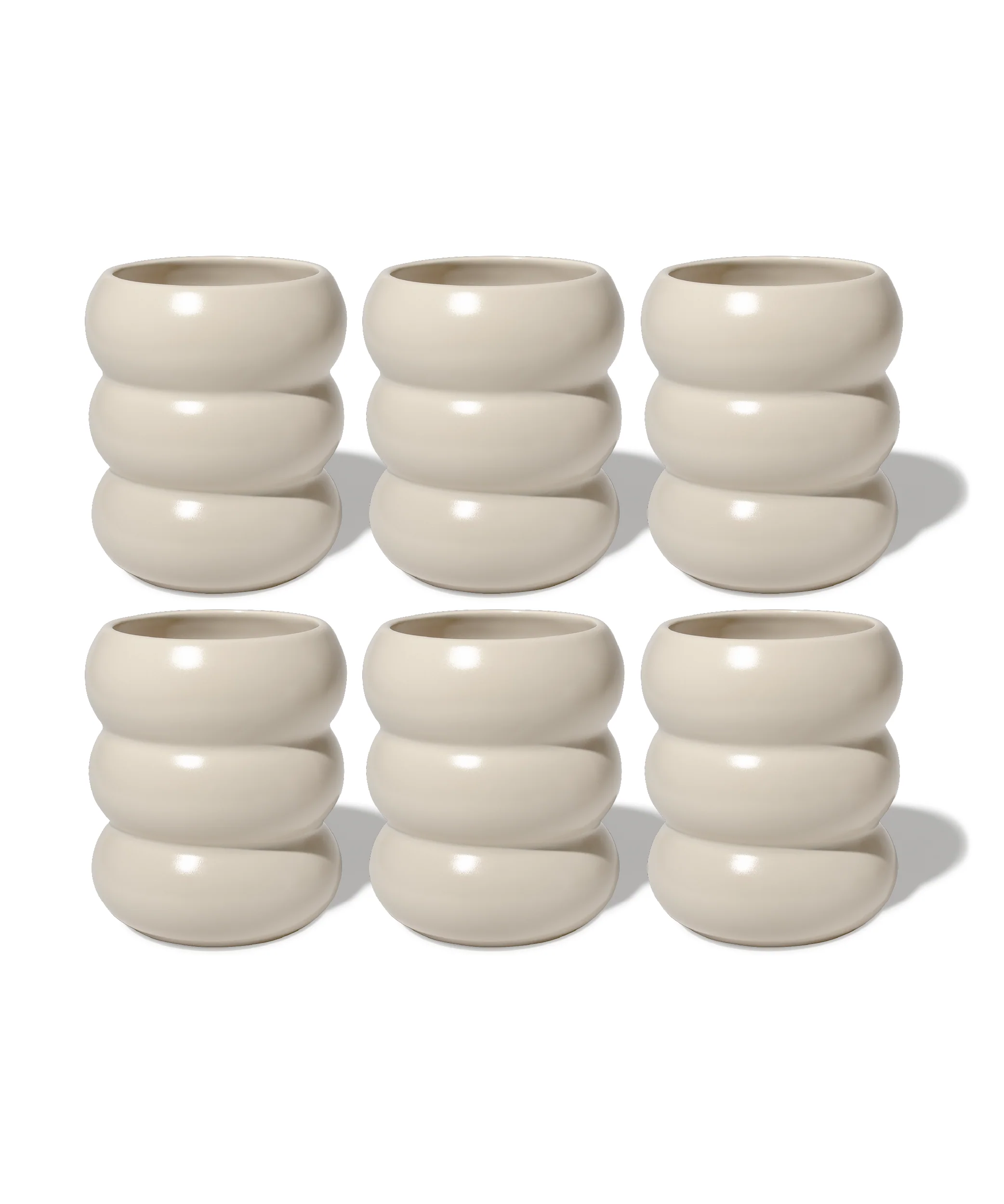 Wellenförmiger Keramik Becher Beige | Mya - Image 14